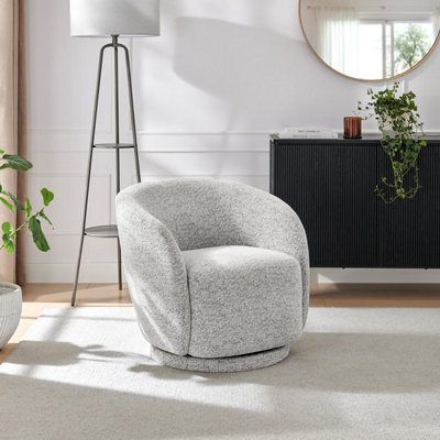 Furniturebox Uk Romilly Grey Fabric Swivel Accent Tub Chair from B&Q