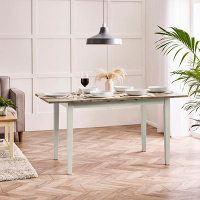 B&Q -  Salcombe White & Grey Wood Extending 6 Seater Dining TableExtending Dining TableWhite Extendable Dining Table