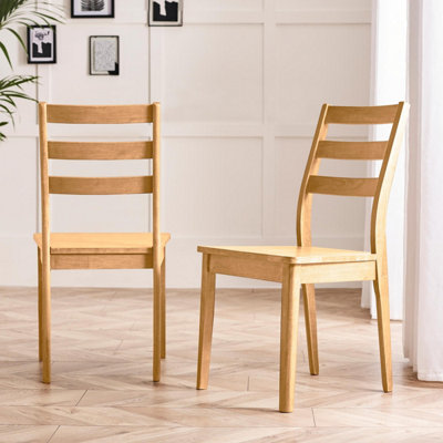 B&Q -  Uk 2X Lynton Oak Effect Wooden Dining Chairs