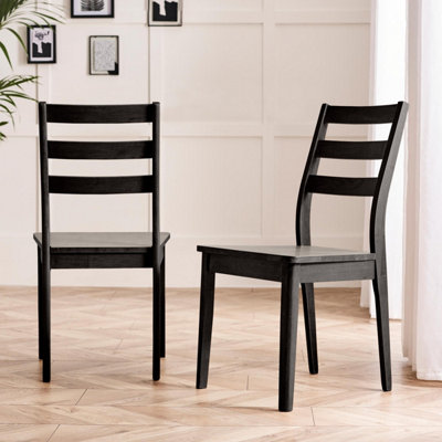 B&Q -  Uk 2X Lynton Black Wooden Dining Chairs