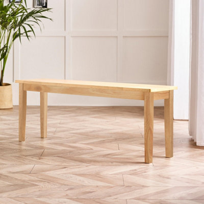 B&Q -  Uk Tenby Oak Effect Solid Wood Large Dining Bench