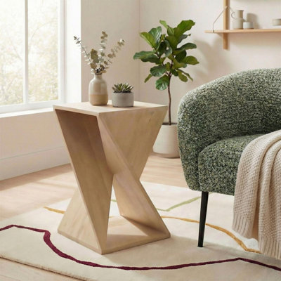 B&Q -  Uk Ararat Square Light Oak Wood Side Table