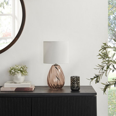 Furnitureboxuk Unisex Brown Aurelia Glass & White Table Lamp - Image 6