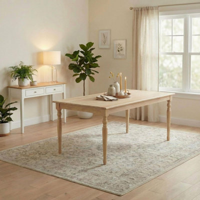 B&Q -  Uk Aalto Rectangle White Oak Wood 6-8 Seater Dining Table