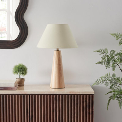 B&Q -  Uk Connie Wood Tapered Table Lamp