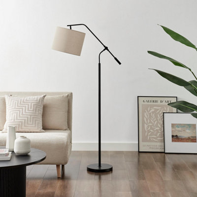 B&Q -  Uk Claudia Black Standing Floor Lamp