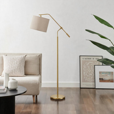 B&Q -  Uk Claudia Brass Standing Floor Lamp