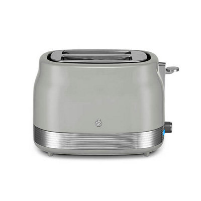 Swan Retro 2-Slice Toaster Grey 6 Browning Levels Defrost Reheat Function 930W - Image 13