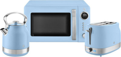 Swan Retro Kitchen Set Kettle Toaster And Digital Microwave Blue 5056784523070 - Image 9