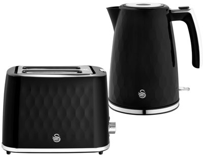 Swan Hexton Kettle & 2 Slice Toaster in Black - Image 9