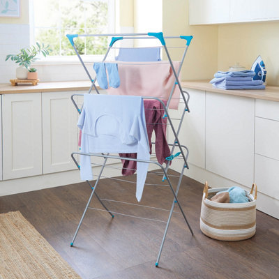 Coopers of Stortford 3-Tier Folding Airer15M Drying SpaceClothes Drying RackIndoors Or OutdoorsEasy Storage135Cm from B&Q