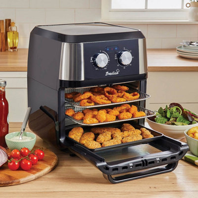 Basilico 12L Air Fryer Oven With Rotisserie3-Tier Cooking SystemAdjustable Temperature & 60-Min TimerH37.5 X W31.4 X L36.5Cm from B&Q