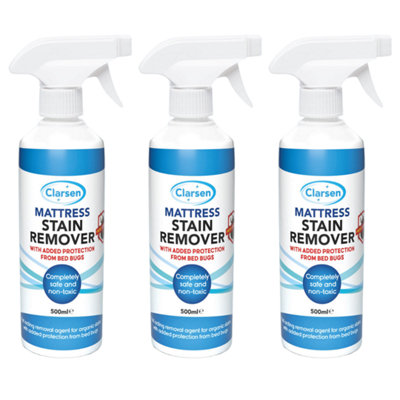 Clarsen Mattress Stain Remover, Pack Of 3 500Ml Spray Bottles, Dust Mite & Bed Bug Inhibitor Spray 3500Ml
