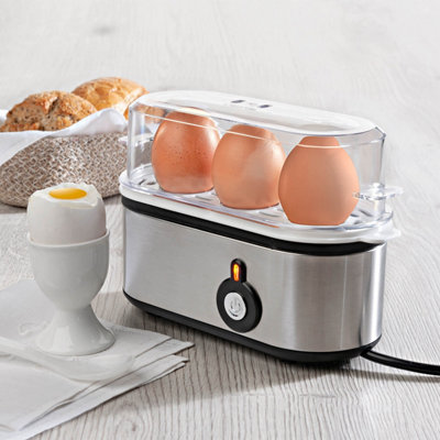 Basilico Triple Egg Cooker 210W With Non Stick Bowl, Audible Alarm & 3 Egg Capacity