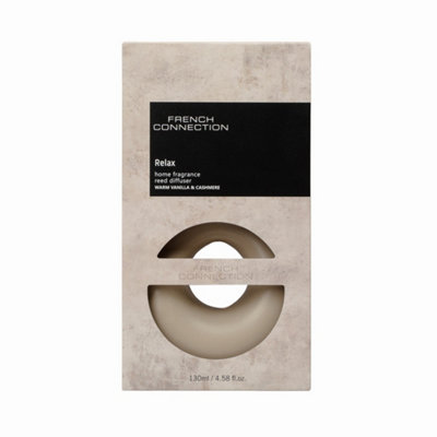 B&Q French Connection Warm Vanilla & Cashmere Reed Diffuser 130Ml Stone Range