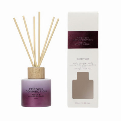 B&Q French Connection Peony & Almond Blossom Reed Diffuser Ombre Design 100Ml