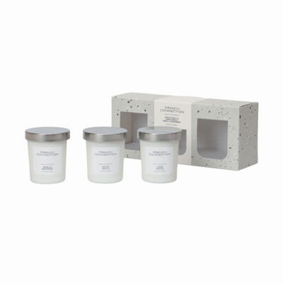 French Connection White Collection Trio Of Candles Gift Set 64G - Image 7