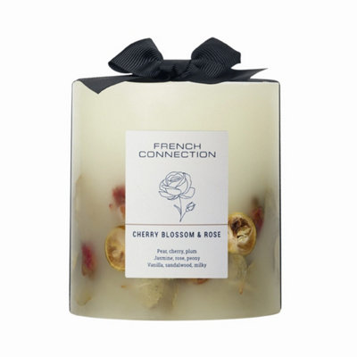 French Connection Botanical Infused Cherry Blossom & Rose Candle 660G from B&Q