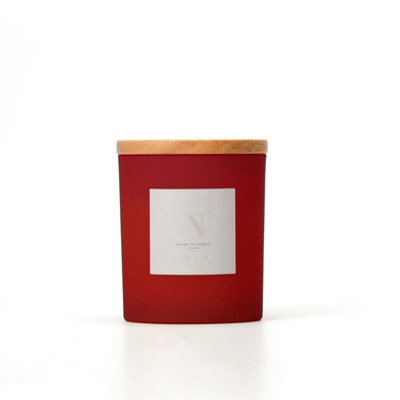 Aroma Naturals Frosted Decadence Glass Candle -CinnamonClove & Orange Scent