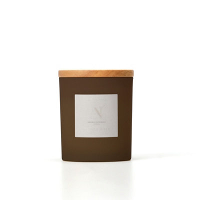 Aroma Naturals Frosted Decadence Glass CandlePraline & Birch Scent
