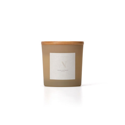 Aroma Naturals Frosted Decadence Glass CandleAmberJasmineCedarwood Scent