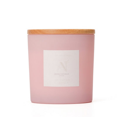 Aroma Naturals Frosted Decadence Glass Candle -CinnamonClove & Orange Scent