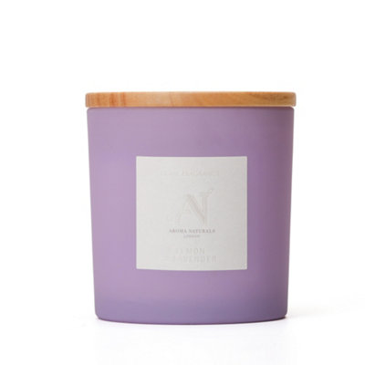 Aroma Naturals Frosted Decadence Glass CandleLemon & Lavender Scent