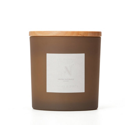 Aroma Naturals Frosted Decadence Glass CandlePraline & Birch Scent