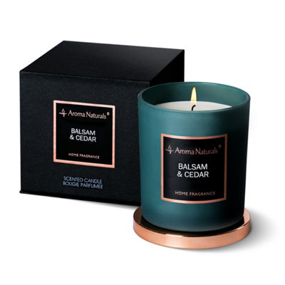 Aroma Naturals Candle 215G Balsam & Cedar Soy Wax Scented 35H Burn Time from B&Q