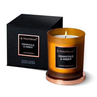 Aroma Naturals Candle 215G Osmanthus & Amber Soy Wax Scented 35H Burn Time from B&Q