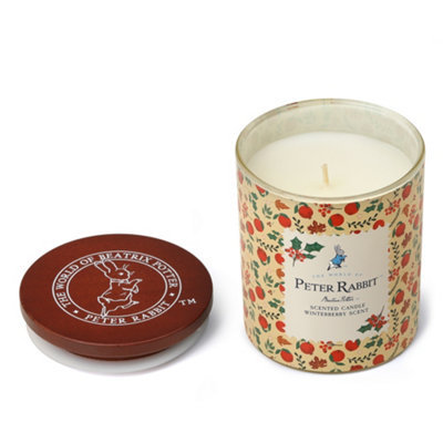Peter Rabbit™ Winterberry Scented Candle 1 Wick Wood Lid 30Hr Burn Glass from B&Q