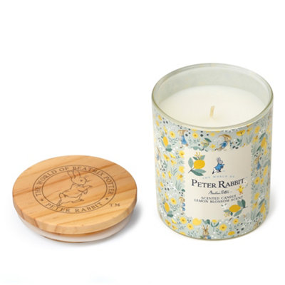 Peter Rabbit™ Lemon Blossom Scented Candle 1 Wick Wood Lid 30Hr Burn Gifts from B&Q