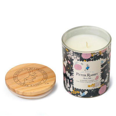 Peter Rabbit™ Pink Peony Blossom Scented Candle 1 Wick Wood Lid 30Hr Burn from B&Q