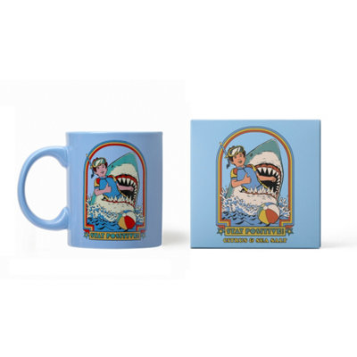 Steven Rhodes Stay Positive Blue Mug Candle With Citrus & Sea Salt Scent from B&Q