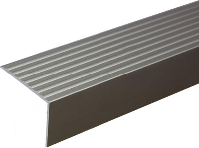 Anodised Aluminium Anti Non Slip Stair Edge Nosing Trim 900mm X 65mm X 42mm A32 Inox from B&Q