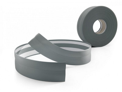 Self-Adhesive Flexible Coved Skirting Board Pvc Strip Floor Wall Joint K.700  25M(L)Gray from B&Q
