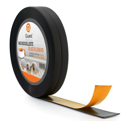  - Pvc Skirting Board Trim Self-Adhesive Flexible 800-105M Roll 10X10mm Black
