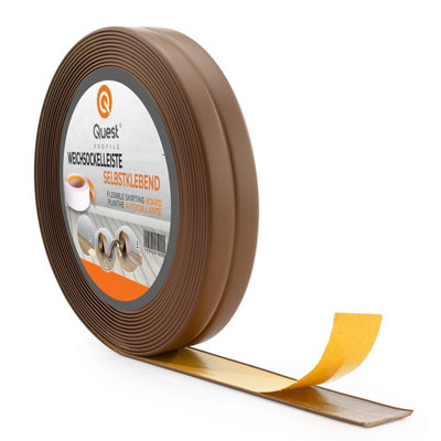 Pvc Skirting Board Trim Self-Adhesive Flexible 800-105M Roll 10X10mm Brown from B&Q