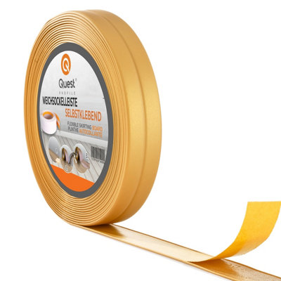  - Pvc Skirting Board Trim Self-Adhesive Flexible 800-105M Roll 10X10mm Gold
