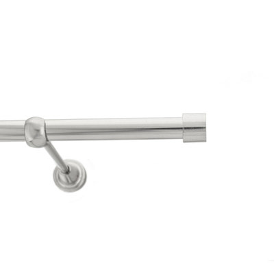 Toolty Inox Metal Curtain Pole 19mm With Finials Rod Classic Brackets Luna 290Cm from B&Q