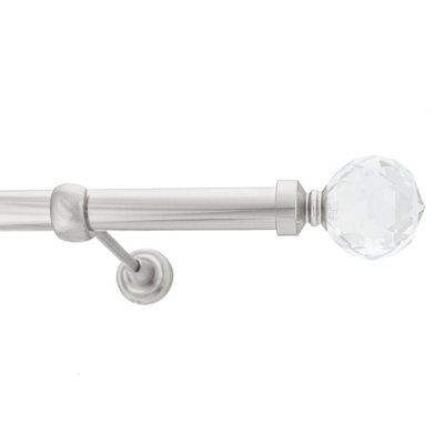 Toolty Inox Metal Curtain Pole 25mm With Finials Rod Classic Brackets Beluna 175Cm from B&Q