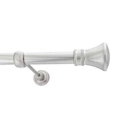 Toolty Inox Metal Curtain Pole 25mm With Finials Rod Classic Brackets Liberty 230Cm from B&Q