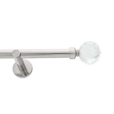 Toolty Inox Metal Curtain Pole 19mm With Finials Rod Modern Brackets Beluna 390Cm from B&Q