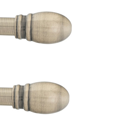 Toolty Curtain Rod Pole Finials Oval- 19 mm Antique BrassDurable Metal ConstructionPair from B&Q