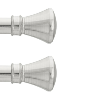 Toolty Curtain Rod Pole Finials Liberty19 mm ChromeDurable Metal ConstructionPair from B&Q
