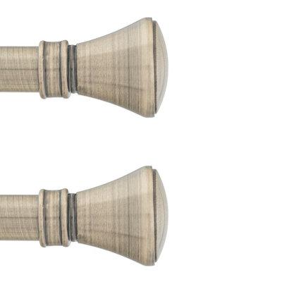 Toolty Curtain Rod Pole Finials Liberty25 mm Antique BrassDurable Metal ConstructionPair from B&Q