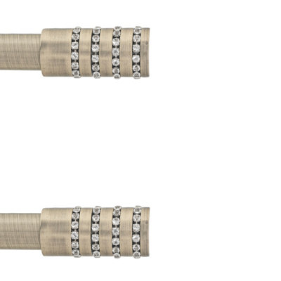 Toolty Curtain Rod Pole Finials Roseti Crystal25 mm Antique BrassDurable Metal ConstructionPair from B&Q