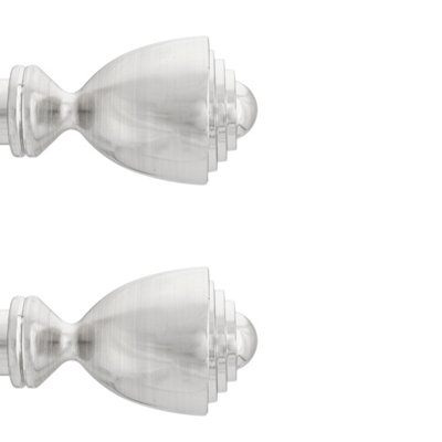Toolty Curtain Rod Pole Finials Avantii25 mm InoxDurable Metal ConstructionPair from B&Q