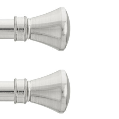 Toolty Curtain Rod Pole Finials Liberty25 mm InoxDurable Metal ConstructionPair from B&Q