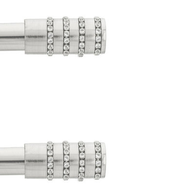 Toolty Curtain Rod Pole Finials Roseti Crystal25 mm InoxDurable Metal ConstructionPair from B&Q